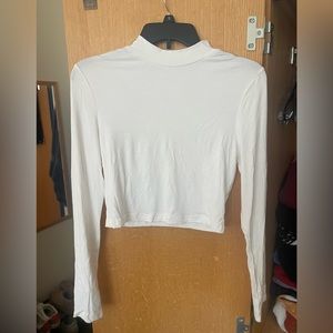 Shein White Mockneck Cropped Undershirt